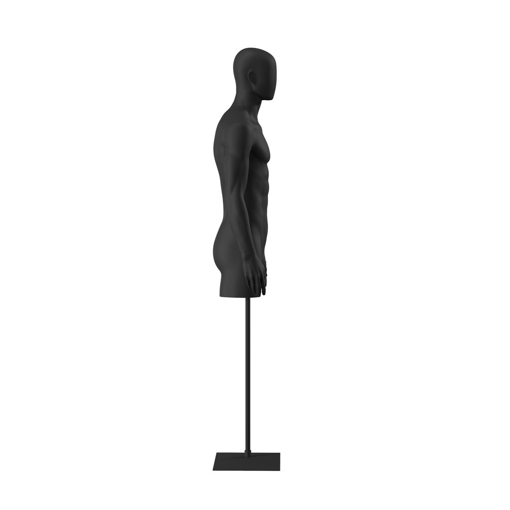 BINK - Male torso on stand, abstract head, black, pose 101
