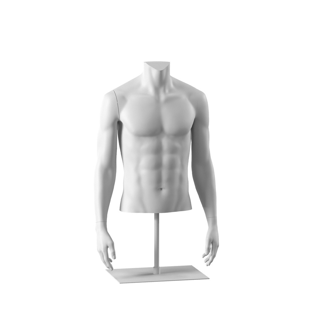 BINK - Male bust on stand, abstract head, white, pose 151