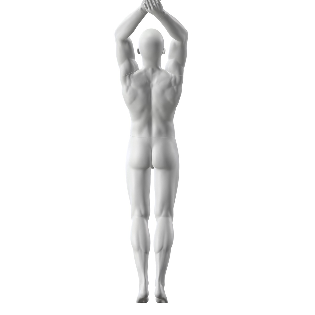 BINK - Diving sport mannequin, male, grey, abstract head, standing pose 325