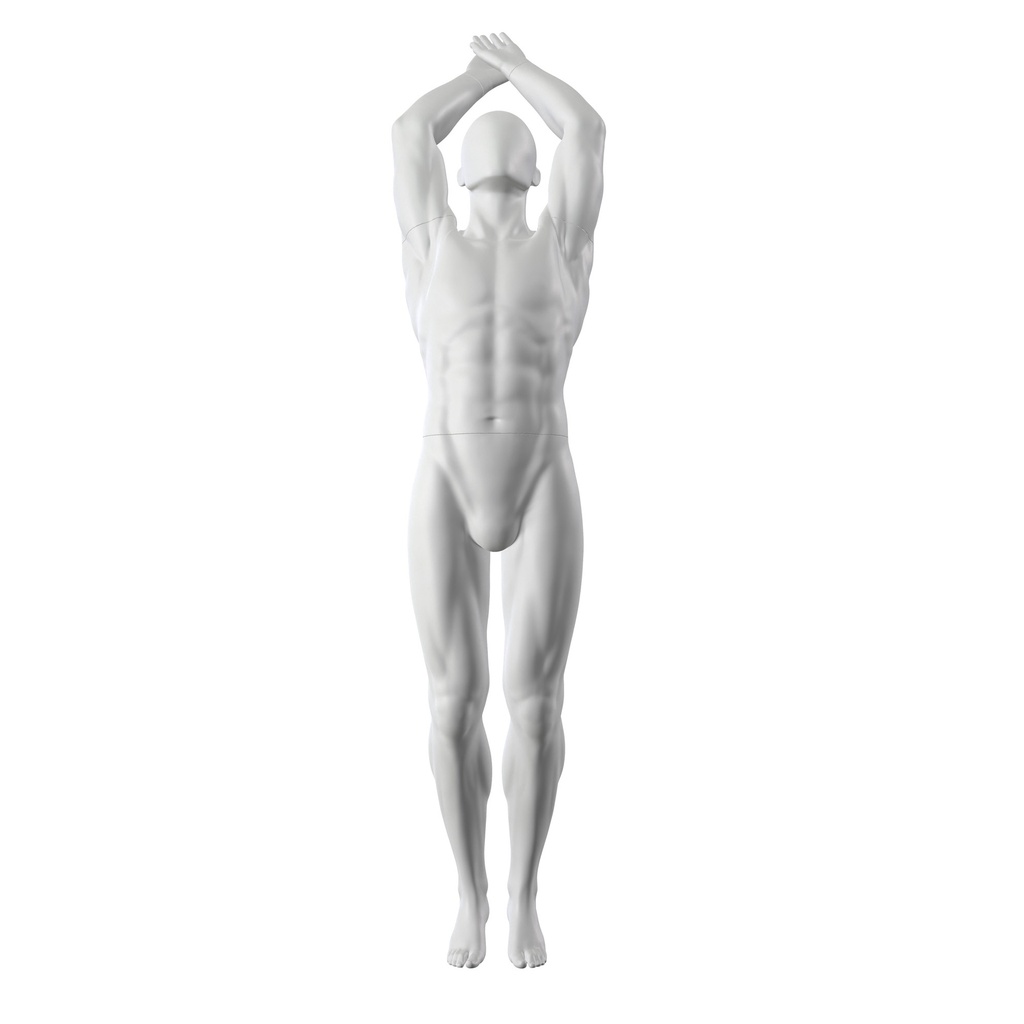 BINK - Diving sport mannequin, male, grey, abstract head, standing pose 325