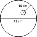 Voetplaat, rond, glas, 42 cm, M12, connector 10 cm 