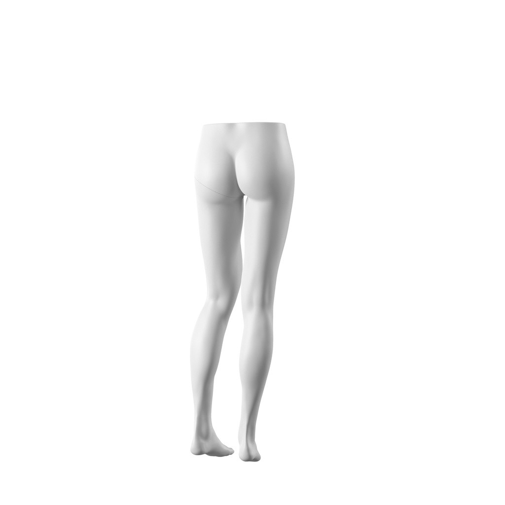 BINK - White abstract female trouserform on brushed nickel base