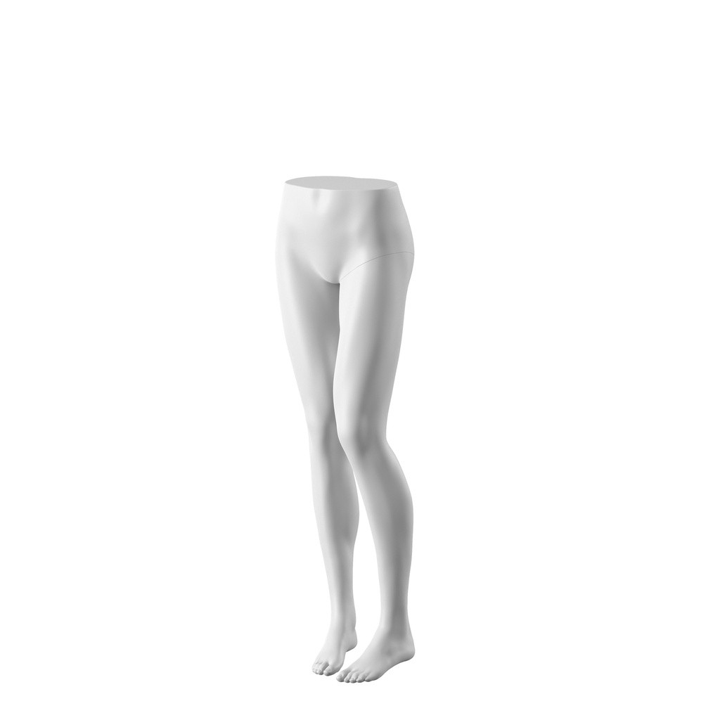 BINK - White abstract female trouserform on brushed nickel base