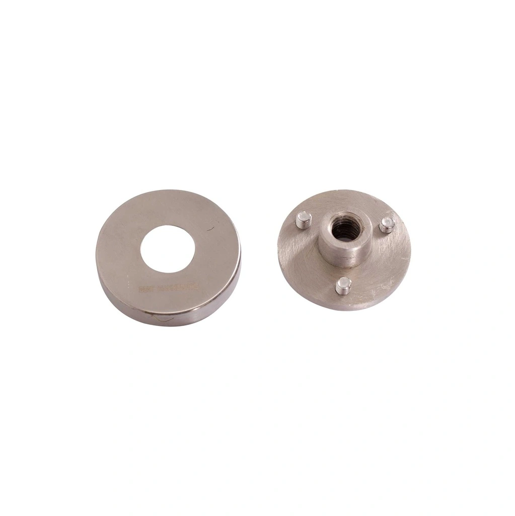 BINK - Round tempered glass base dia 32 cm, M12 connector in brushed nickel (5 cm)