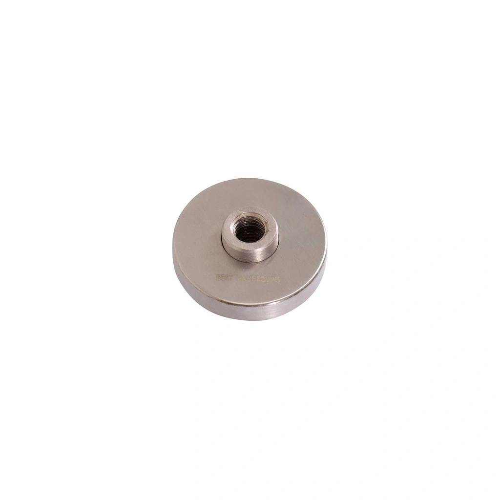 BINK - Round tempered glass base dia 32 cm, M12 connector in brushed nickel (5 cm)