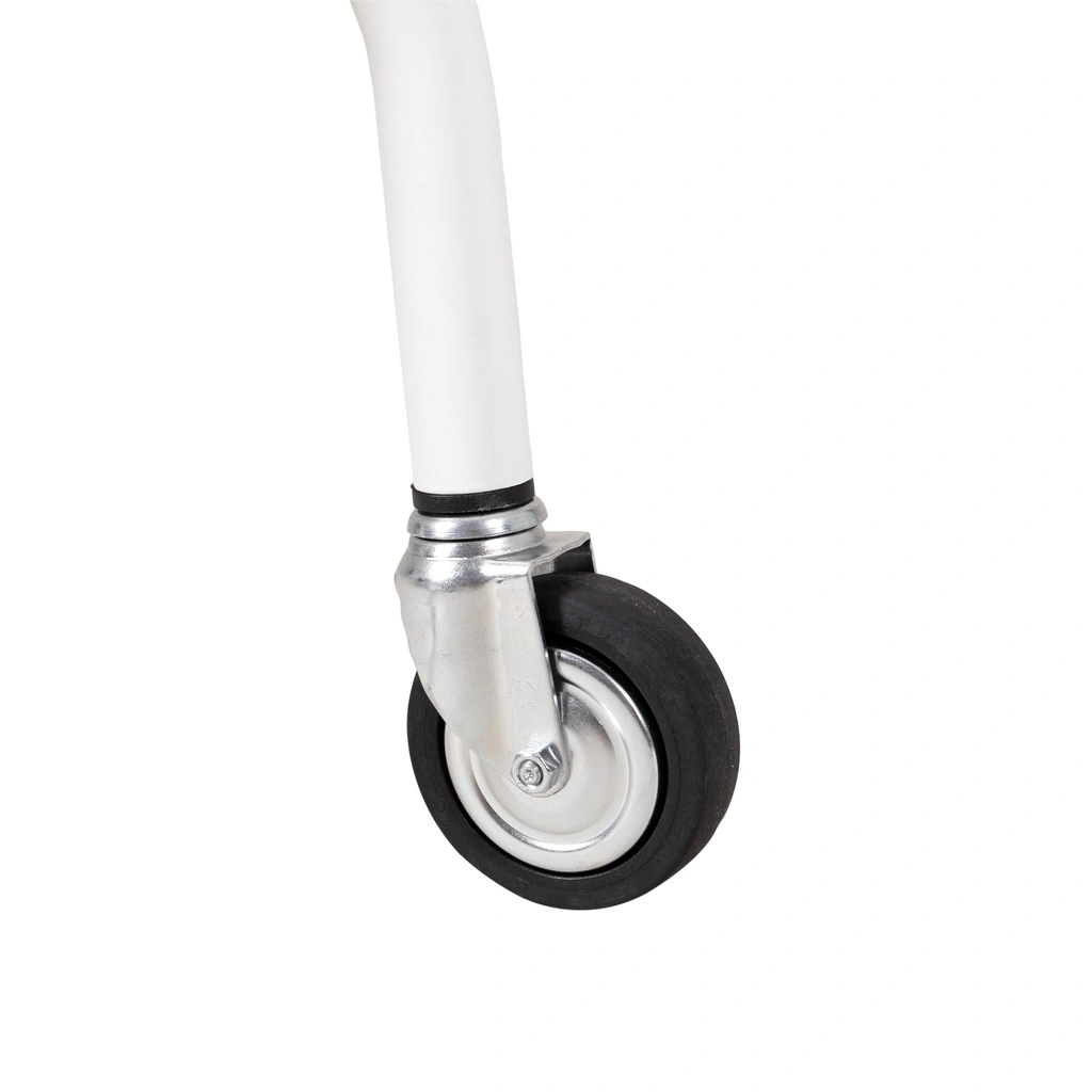 BINK - Rolling garment rack with wheels and adjustable middle bar, 100cm, white powder coating