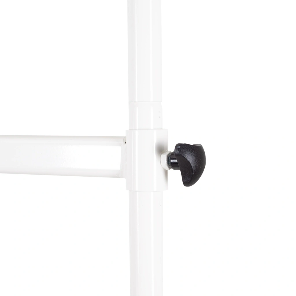 BINK - Rolling garment rack with wheels and adjustable middle bar, 140cm, white powder coating