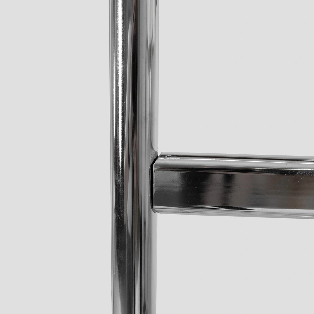 BINK - Rolling garment rack with wheels and fixed middle bar, 140cm, chrome