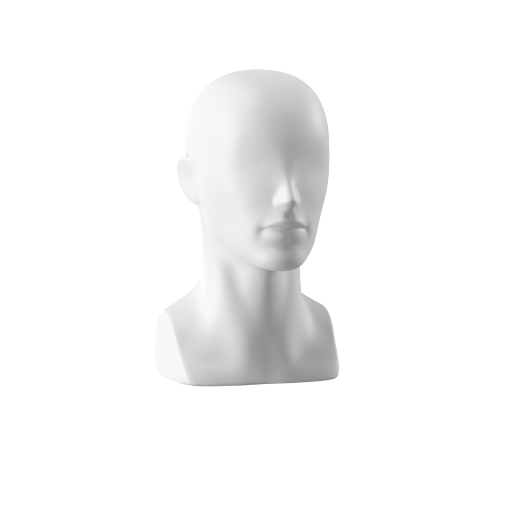 BINK - Display met abstract gestilleerd herenhoofd voor accessoires, wit mat