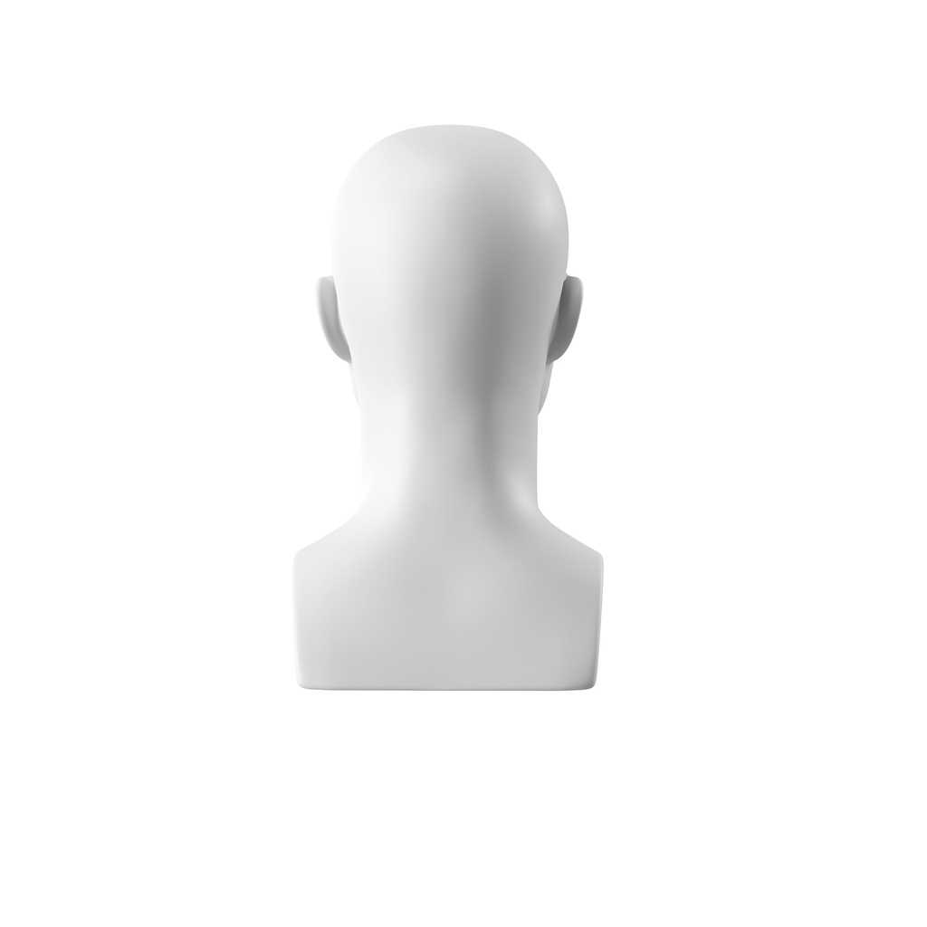 BINK - Display met abstract gestilleerd herenhoofd voor accessoires, wit mat