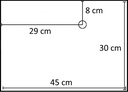 Rechthoekige voetplaat voor etalagepop 45x30 cm, RVS