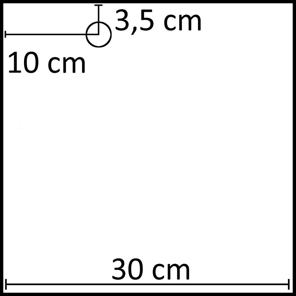 BINK - Square base 30x30 cm, powder coated white, steel, connector not included (10x3.5 cm)