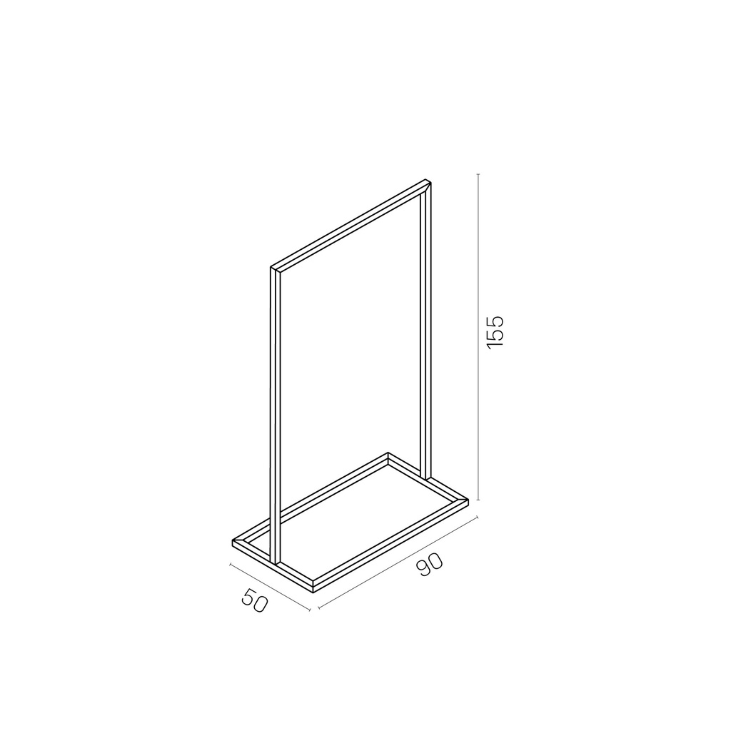 BINK - Heavy duty clothing rack, short model, square metal tube, brushed steel