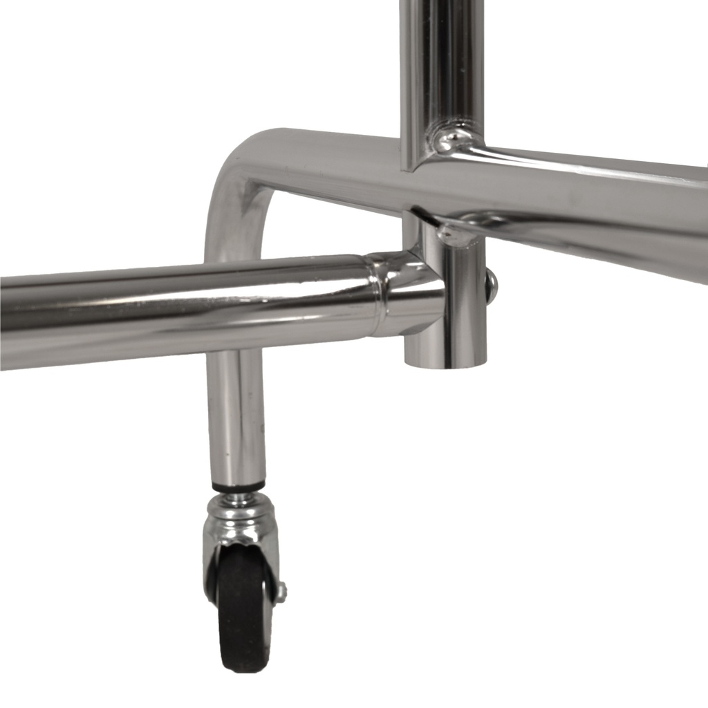 BINK - Rolling garment rack with wheels, 140cm, height adjustable, chrome