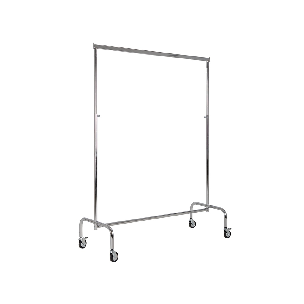 BINK - Rolling garment rack with wheels, 140cm, height adjustable, chrome