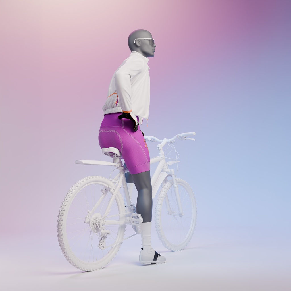 BINK - Fietsende sport heren mannequin, grafiet grijs, gestilleerd hoofd, zittende pose 331 