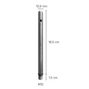 Voetpin 18 cm lang, dia 13 mm, M12, verchroomd staal