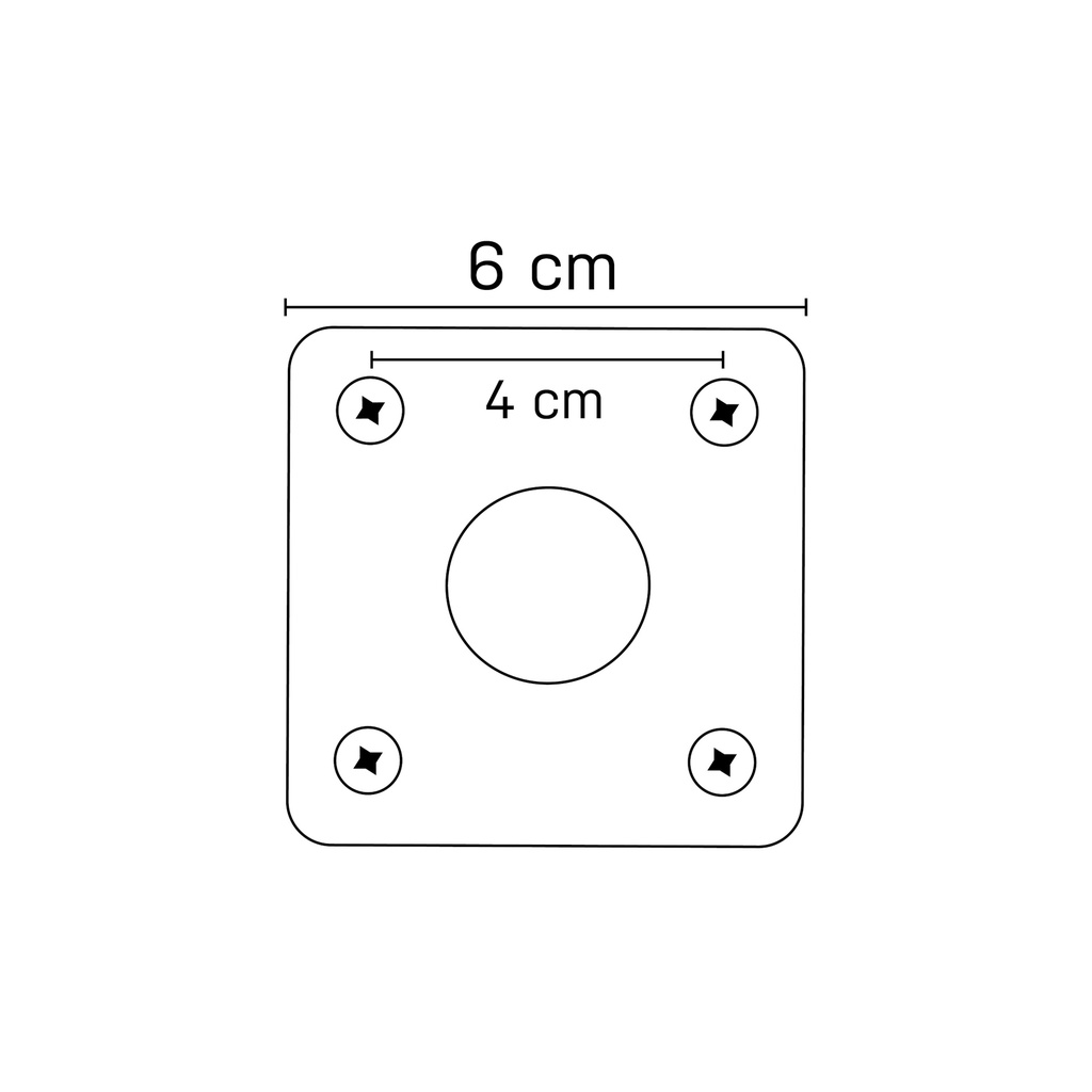 3-punts kunststof heupfitting wit