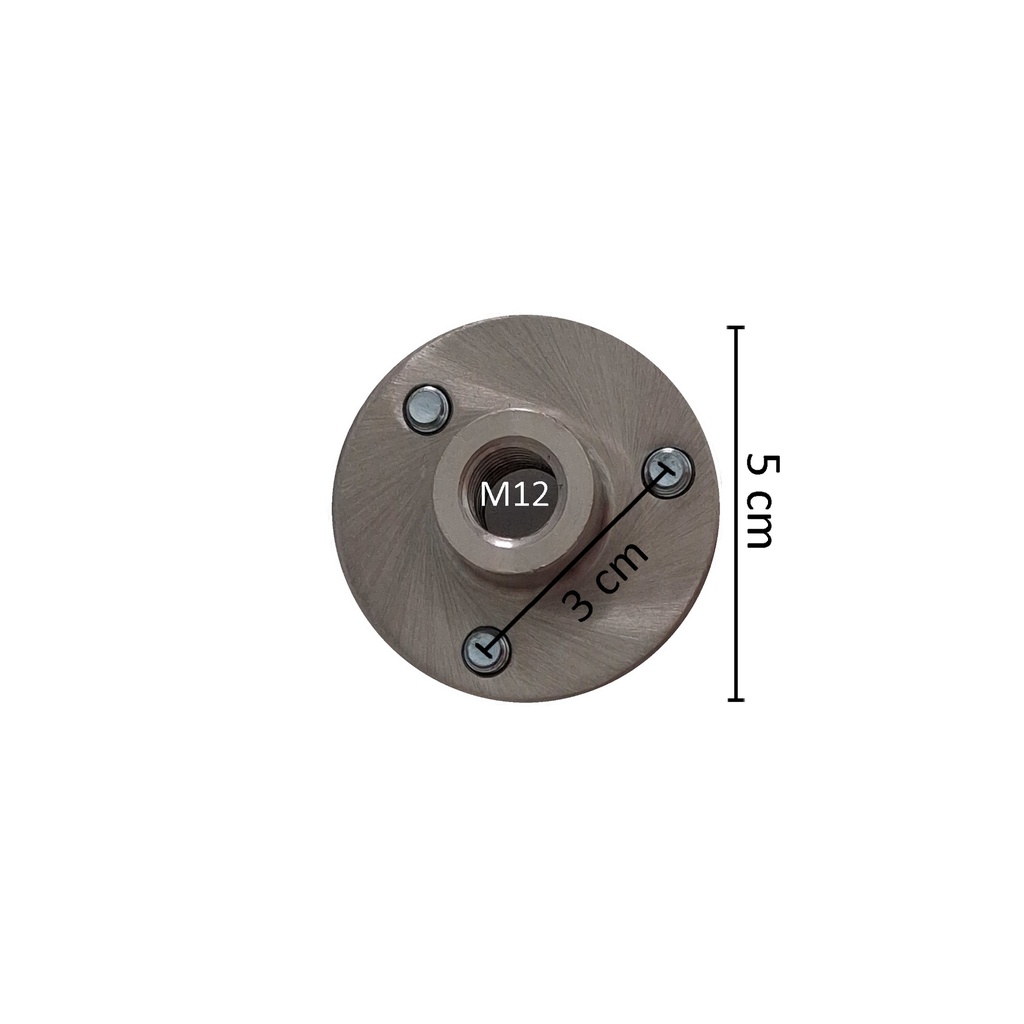 Voetplaat connector M12, geborstelde RVS
