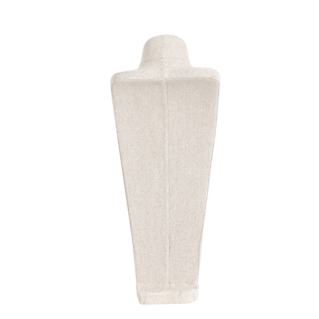 BINK - Jewellery bust for necklaces, height 54 cm, completely covered with beige fabric