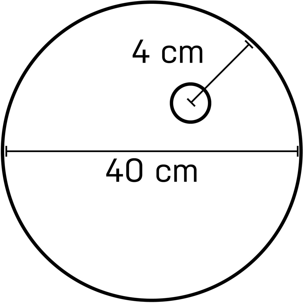 BINK - Round tempered glass base dia 40 cm, M12 connector in brushed nickel (4 cm)