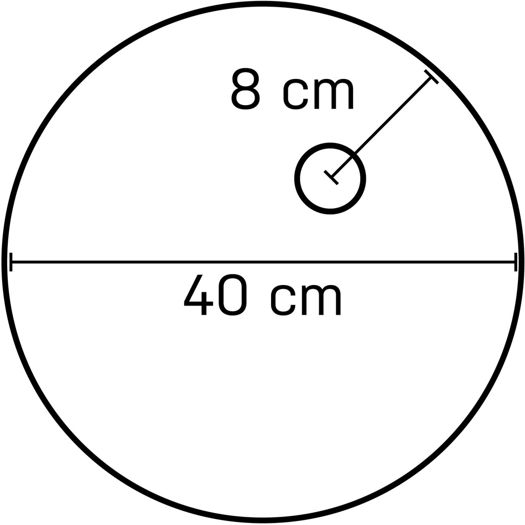 BINK - Round tempered glass base dia 40 cm, M12 connector in brushed nickel (8 cm)