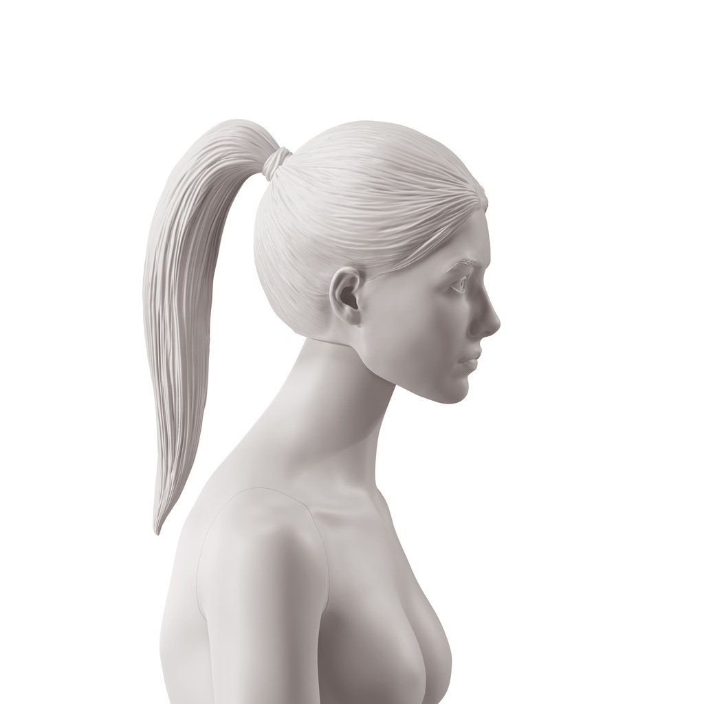 BINK - Woman's head with high ponytail, light grey colour