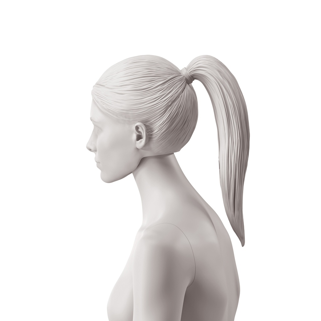 BINK - Woman's head with high ponytail, light grey colour