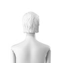 Abstract dameshoofd met gestileerd haar 'slicked back', kleur wit
