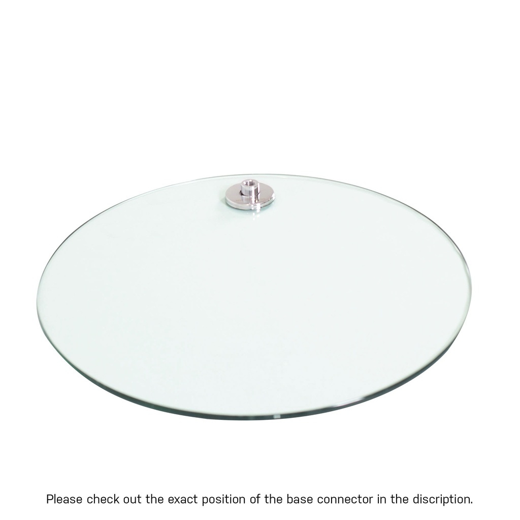 BINK - Round tempered glass base, dia 42 cm, M12 connector in chromed steel