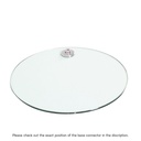 Base ronde en verre trempé, dia 42 cm, connecteur M12 en acier chromé