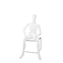 Maniquí de hombre, cabeza abstracta, blanco brillante