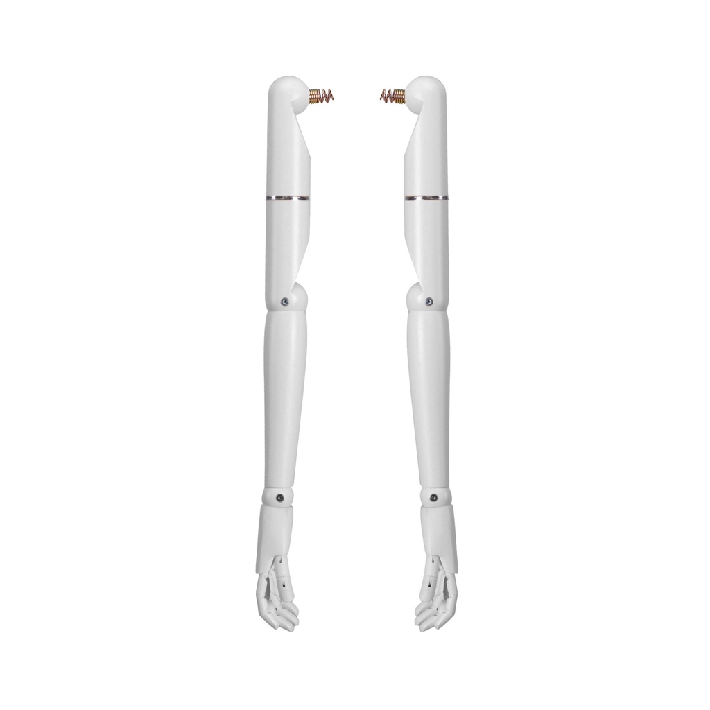 BINK - Par de brazos de madera ajustables, hombre, busto de costura, blanco