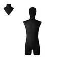 Dress form with legs, male, size M-L, covered with black woven fabric, removable head