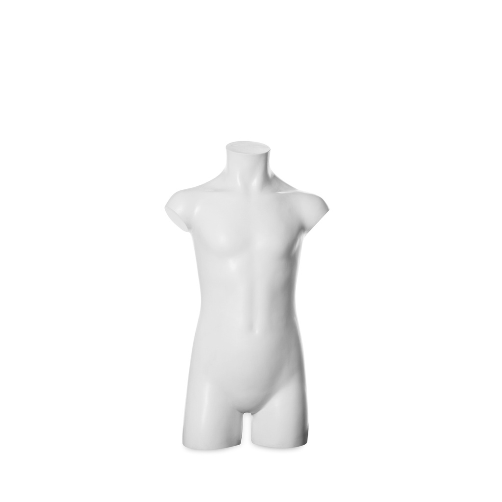 BINK - Plastic mannequin torso, child, 6-8 years, white recyclable plastic, pose 2010_WH