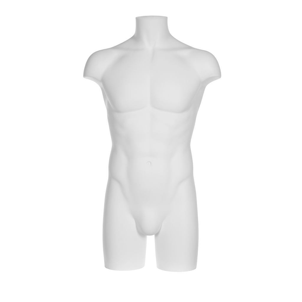 BINK - Torso homme en plastique, plastique recyclable blanc, pose MSLBUST_WH