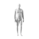 Maniquí hombre talla grande, cabeza semiabstracta, talla XXL, blanco mate, postura de pie 102