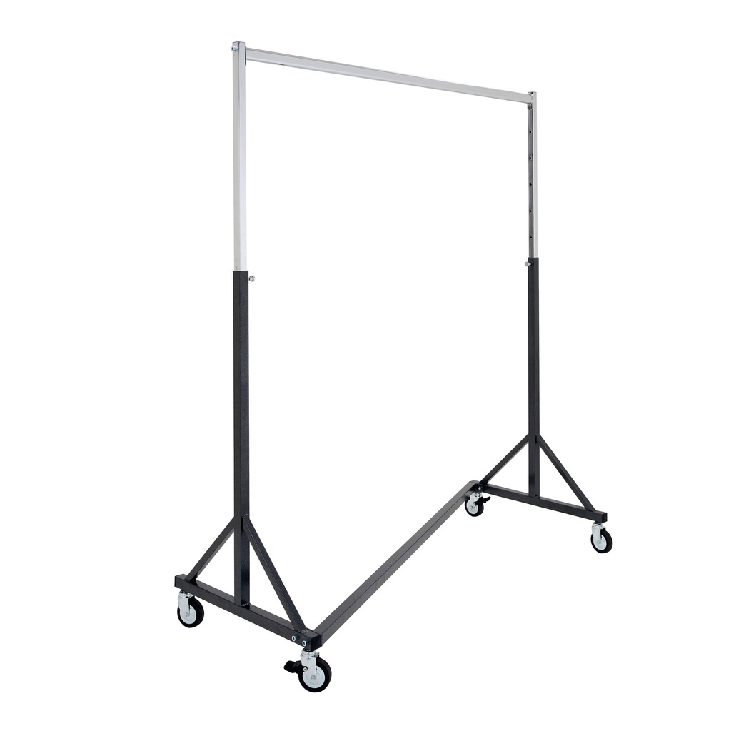 BINK - Kledingrek op wielen met rem, hamerslag, enkele rail, in hoogte uitschuifbaar, 140cm