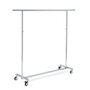 Rolling garment rack with brake, height adjustable, chrome, 100cm
