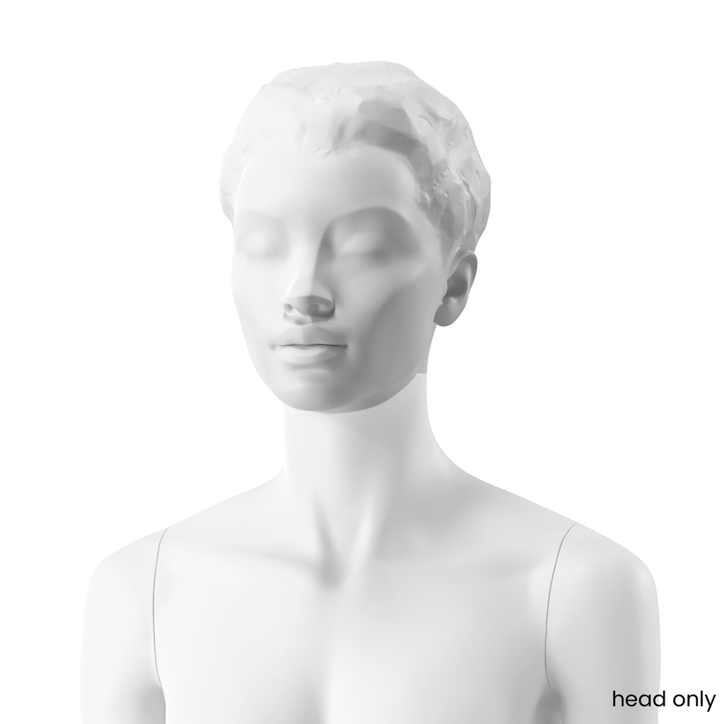 BINK - Female african edgy head, bio resin, white mat