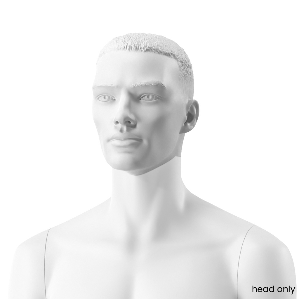 BINK - Stylish male head, bio-resin, white matt