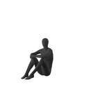 Zwarte heren mannequin, met abstract hoofd, pose 34