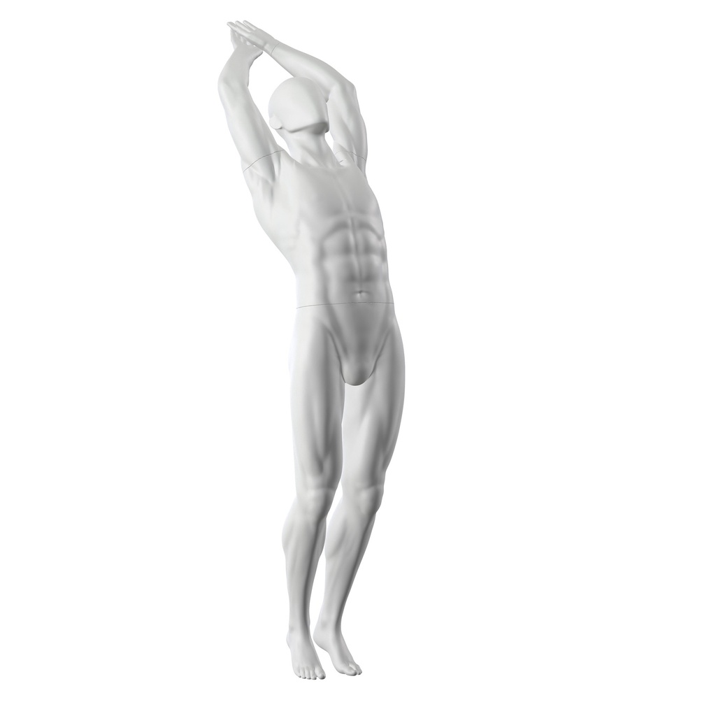 BINK - Diving sport mannequin, male, grey, abstract head, standing pose 325