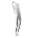 Diving sport mannequin, male, grey, abstract head, standing pose 325