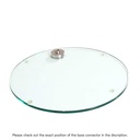 Runder Sockel aus gehärtetem Glas, Ø 42 cm, M12-Nickel-Anschluss (10.5 cm)