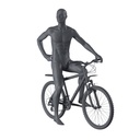 Fietsende sport heren mannequin, grafiet grijs, gestilleerd hoofd, zittende pose 331 