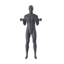Fitness sport heren mannequin, grafiet grijs, gestilleerd hoofd, staande pose 319 