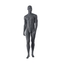 Mannequin sportif, homme, gris graphite, tête abstraite, pose debout 329 