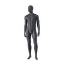 Mannequin sportif, homme, gris graphite, tête abstraite, pose debout 330 