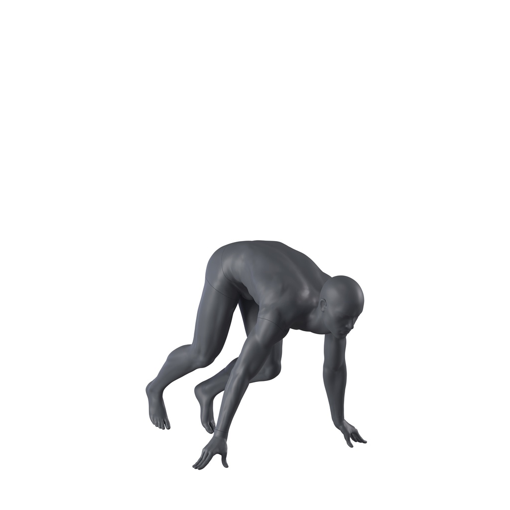 BINK - Mannequin sportif start 2 run, homme, gris graphite, tête abstraite, pose debout 303 